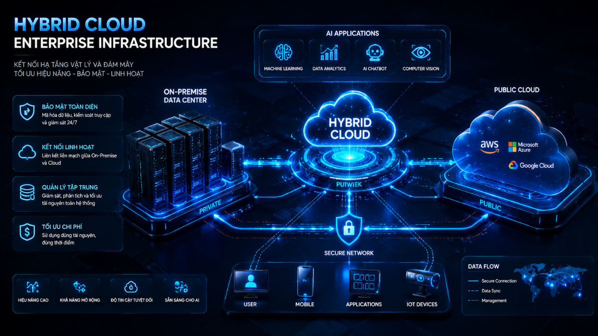 Hybrid Cloud giúp doanh nghiệp cân bằng giữa hiệu năng xử lý, chi phí đầu tư và bảo mật dữ liệu